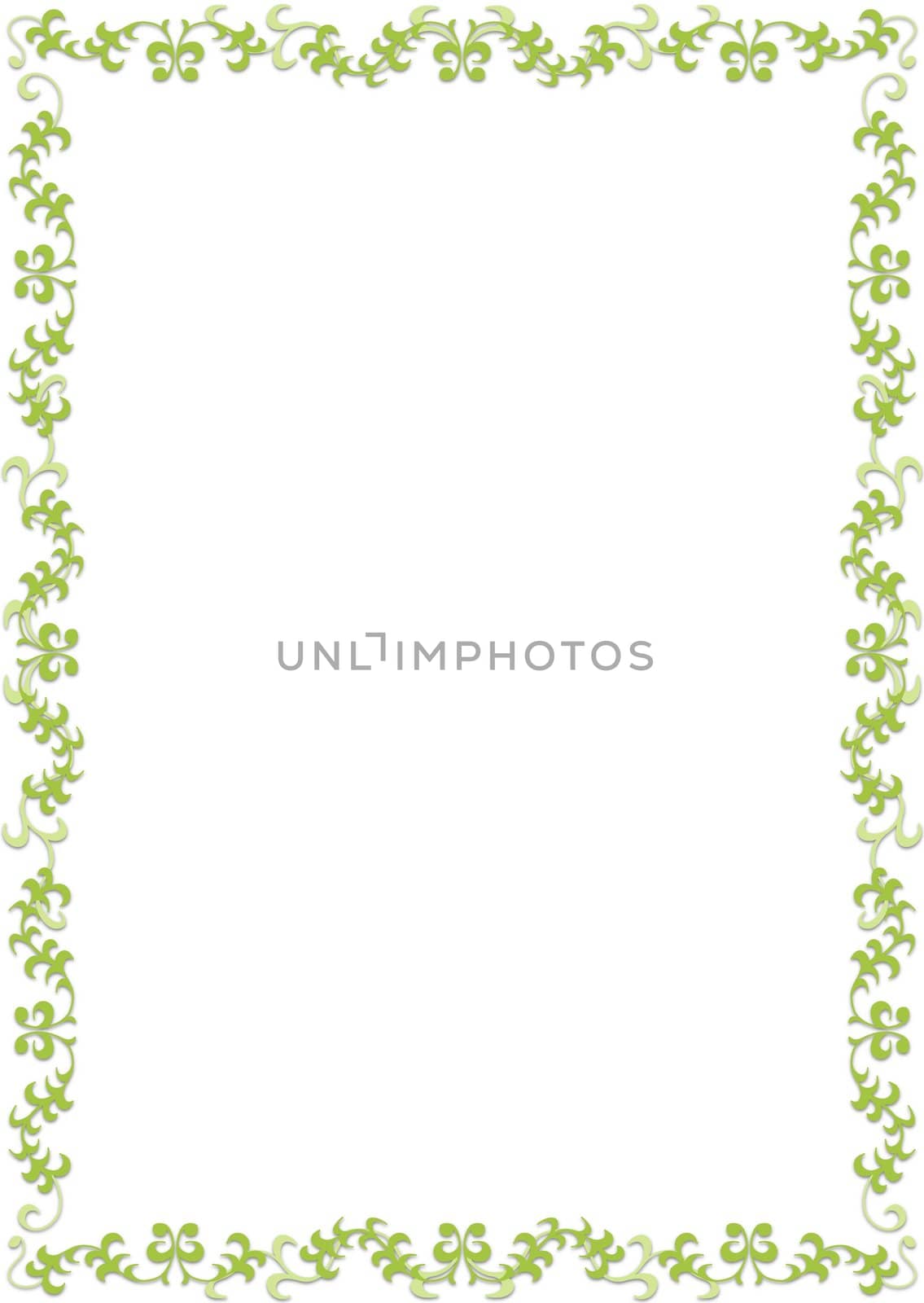 Illustration of a green floral frame