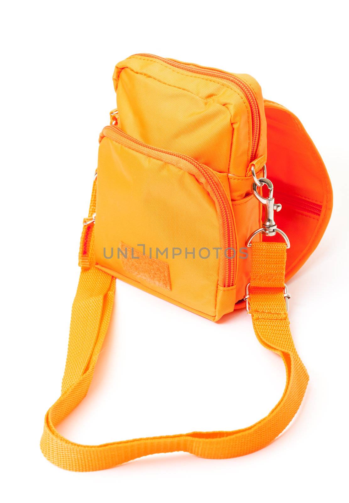 Orange Shoulder bag, on white background