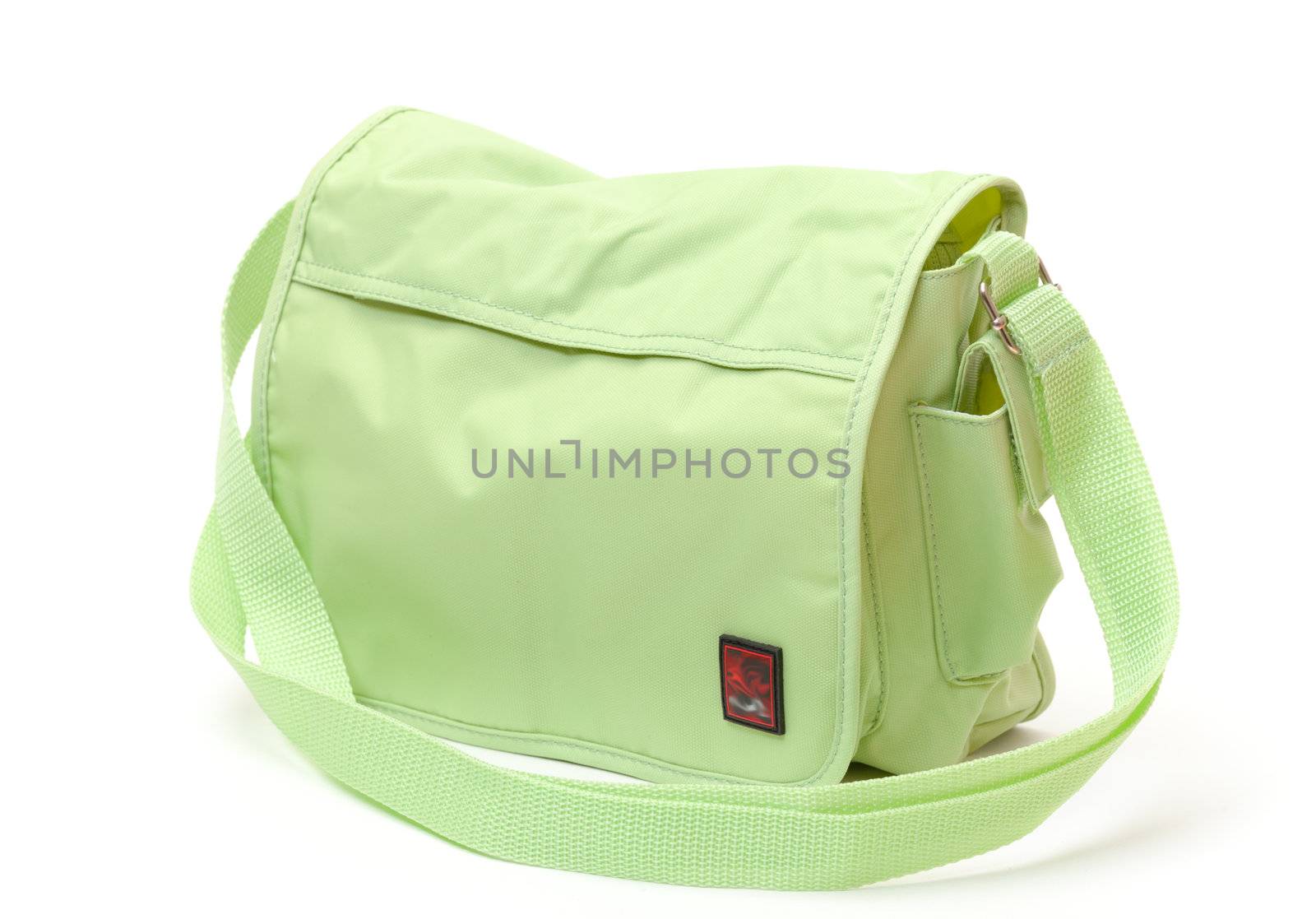 Green Shoulder bag, on white background