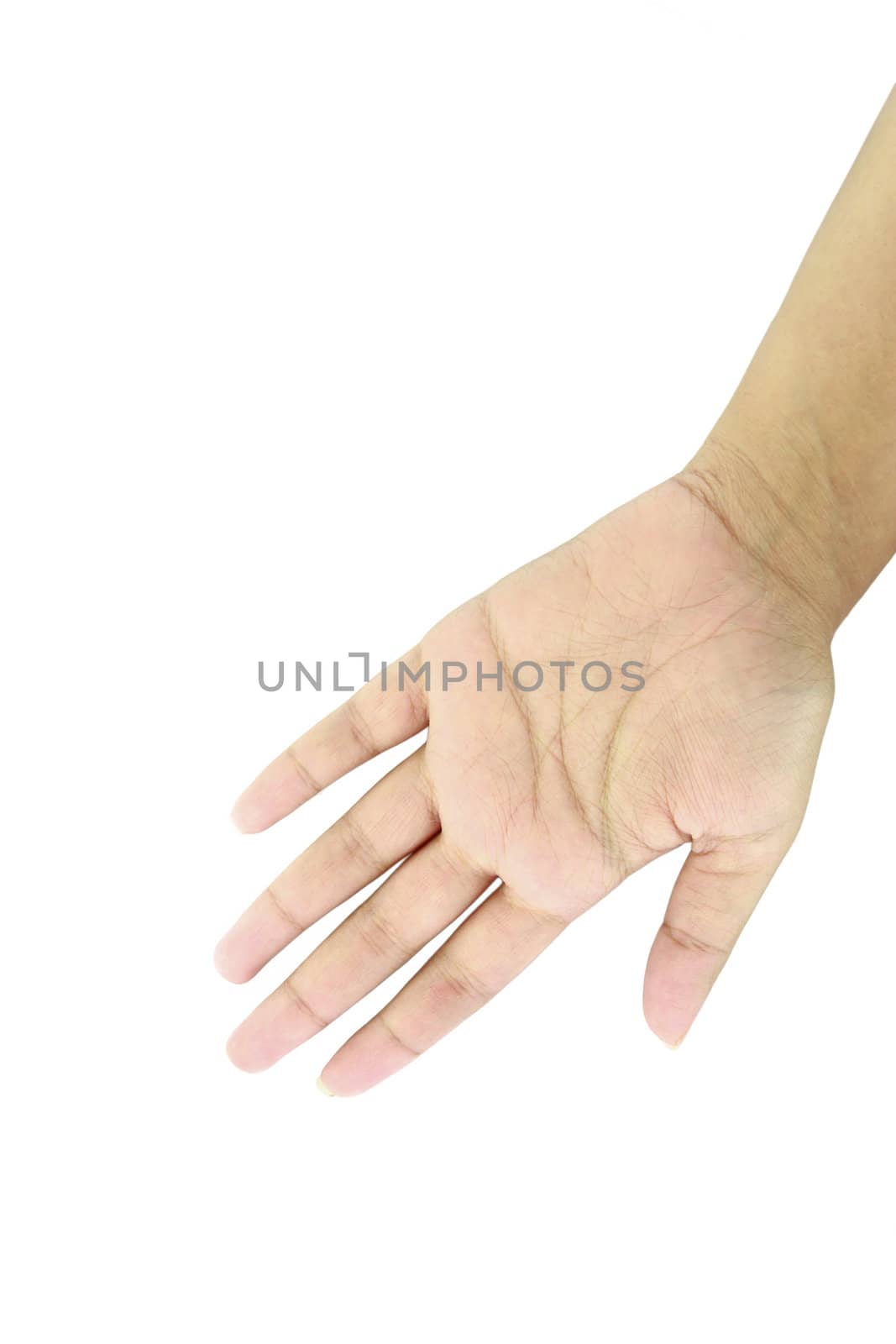 hand symbol that means five on white background
