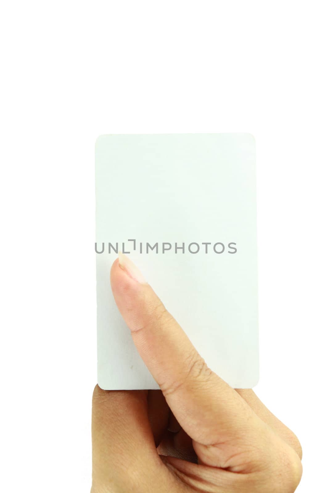 blank business card on white background. by bajita111122