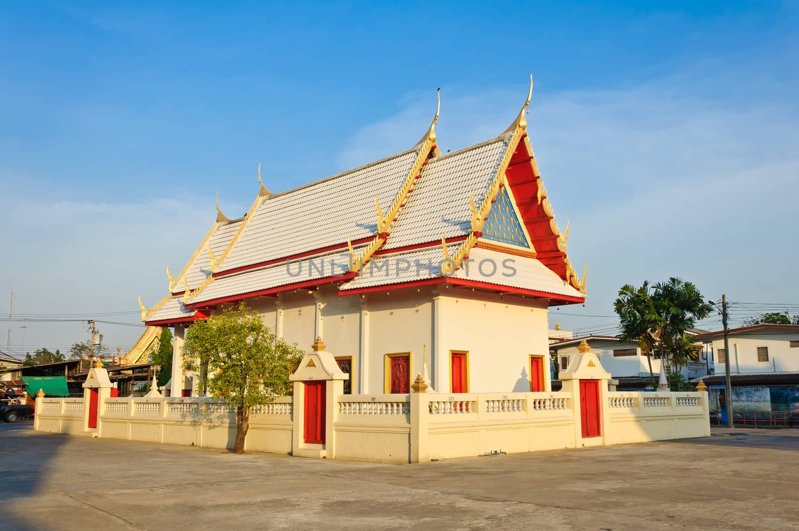 Beautiful Thai Buddhism temple at Wat Pleng temple, Bangkok, Thailand
