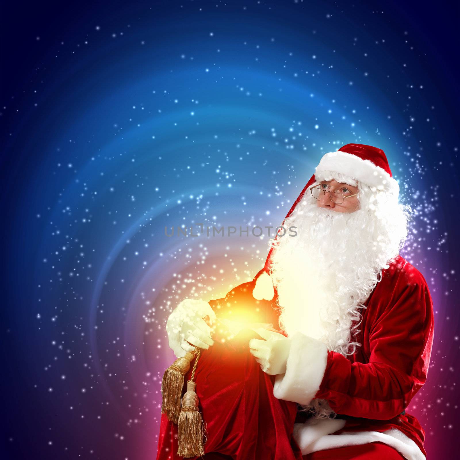santa with a sack by sergey_nivens