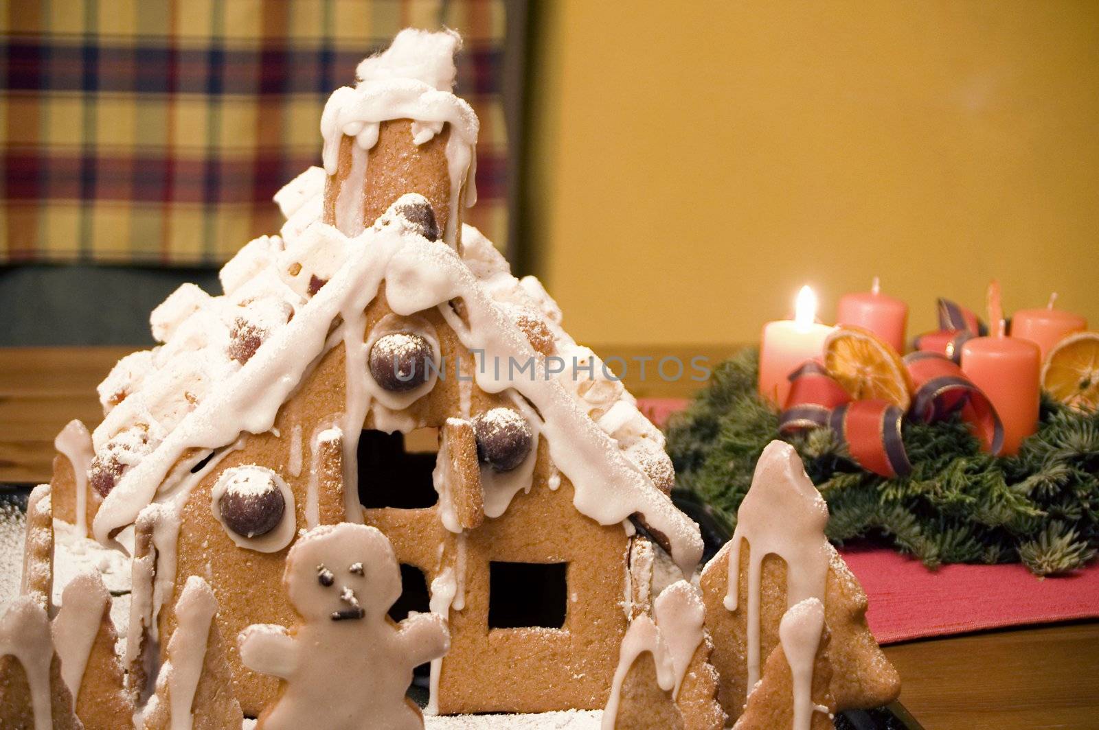 Gingerbread House in a living room