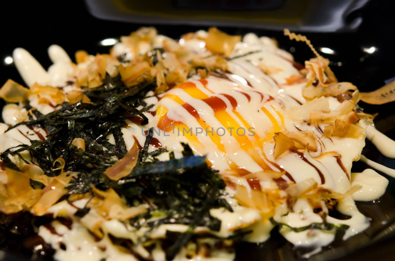 Japan food - Okonomiyaki.(japanese pizza)