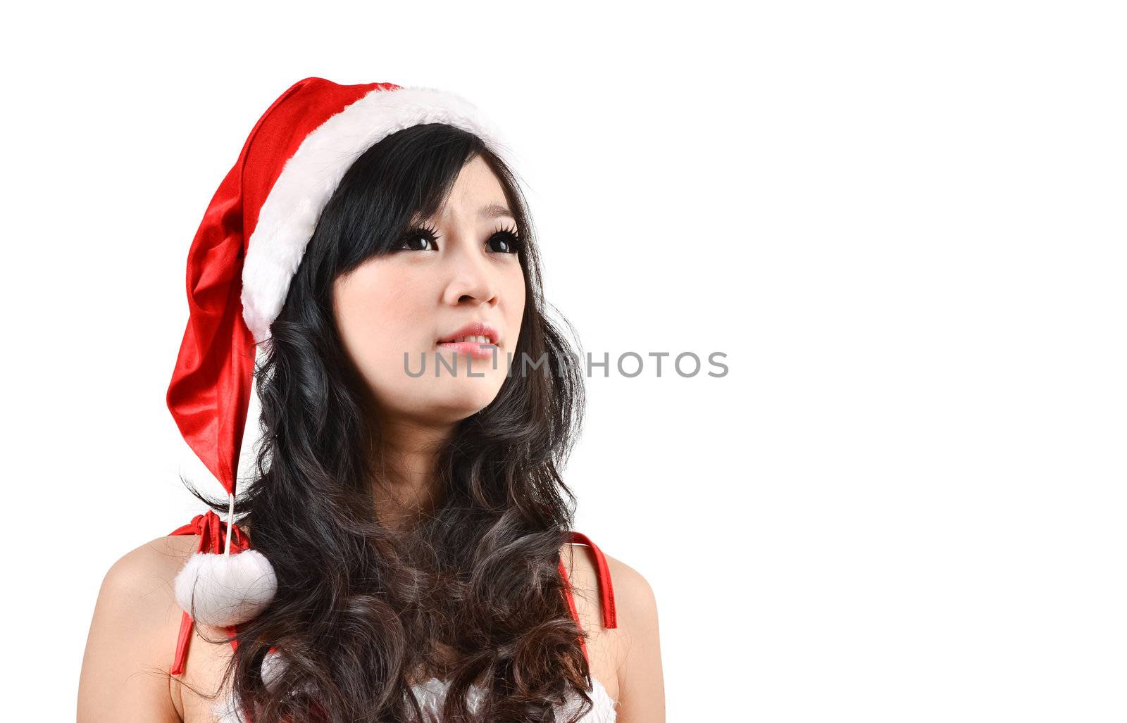 Santa woman Isolated on white background by anankkml