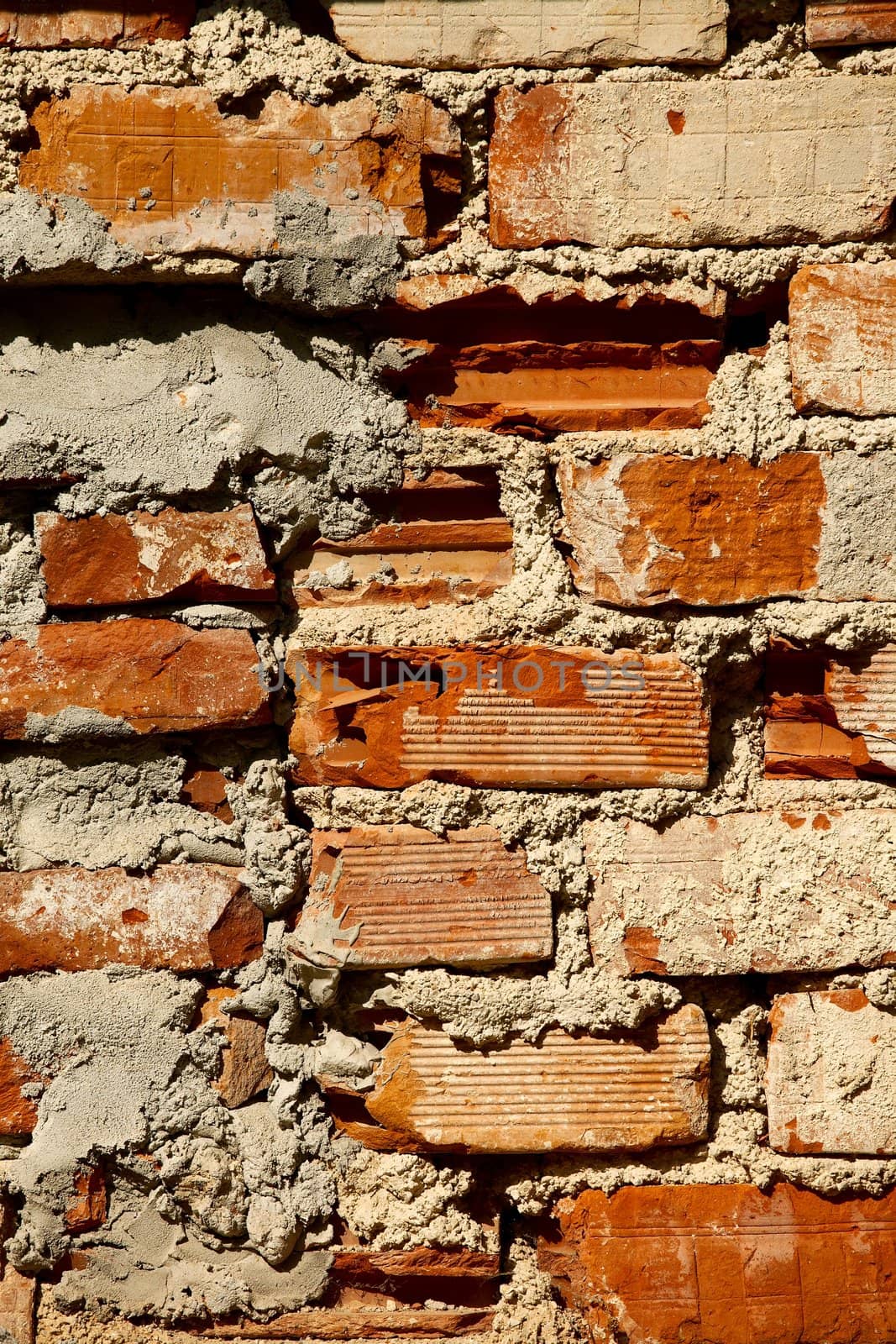 Old, bare brick wall texture