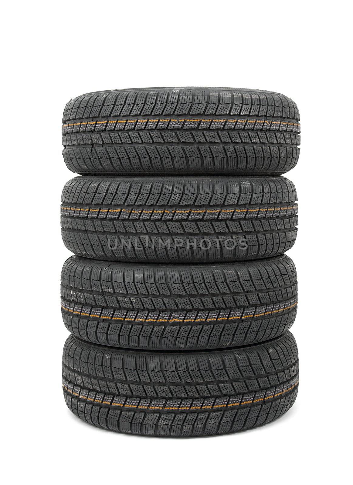 A set of new winter tyres