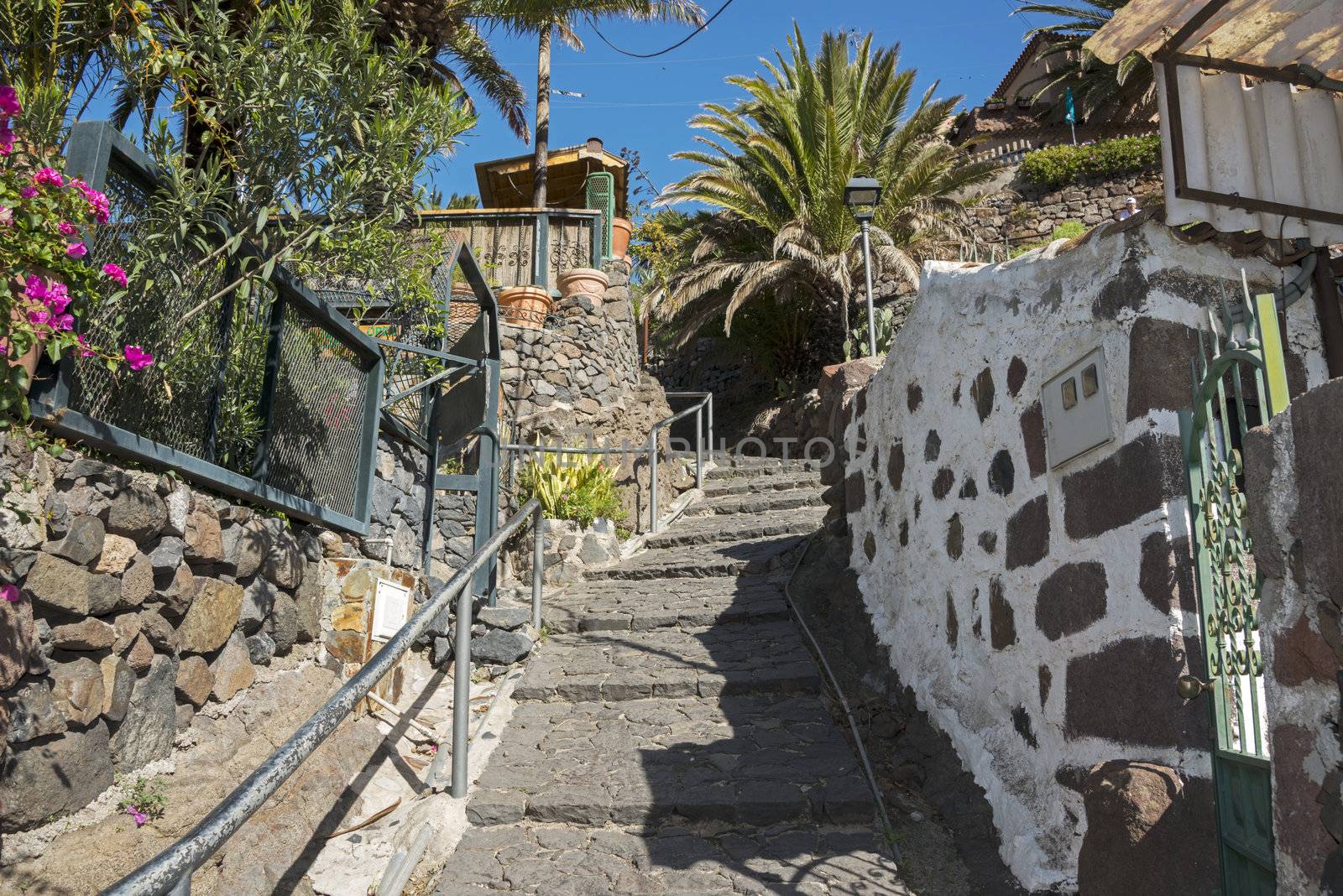 stairs in the small village Masca on the island Tenerife