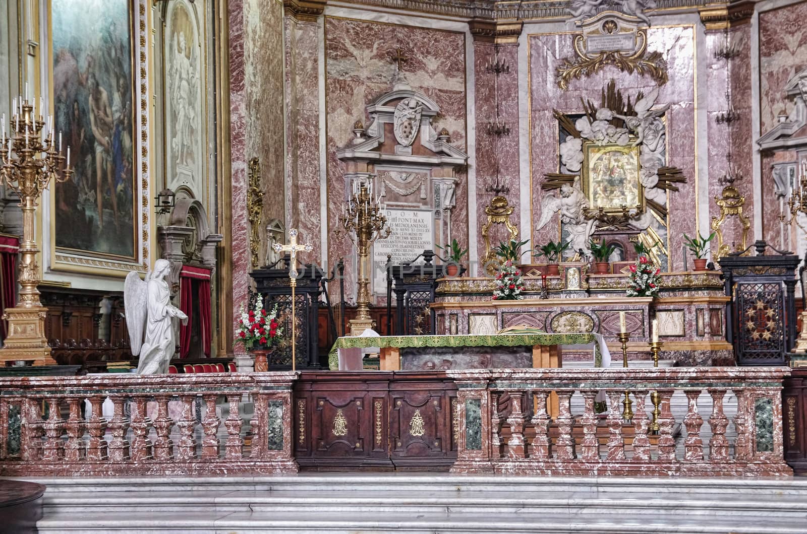 Catholic altar, Basilica of Saint Mary of the Angels and the Martyrs