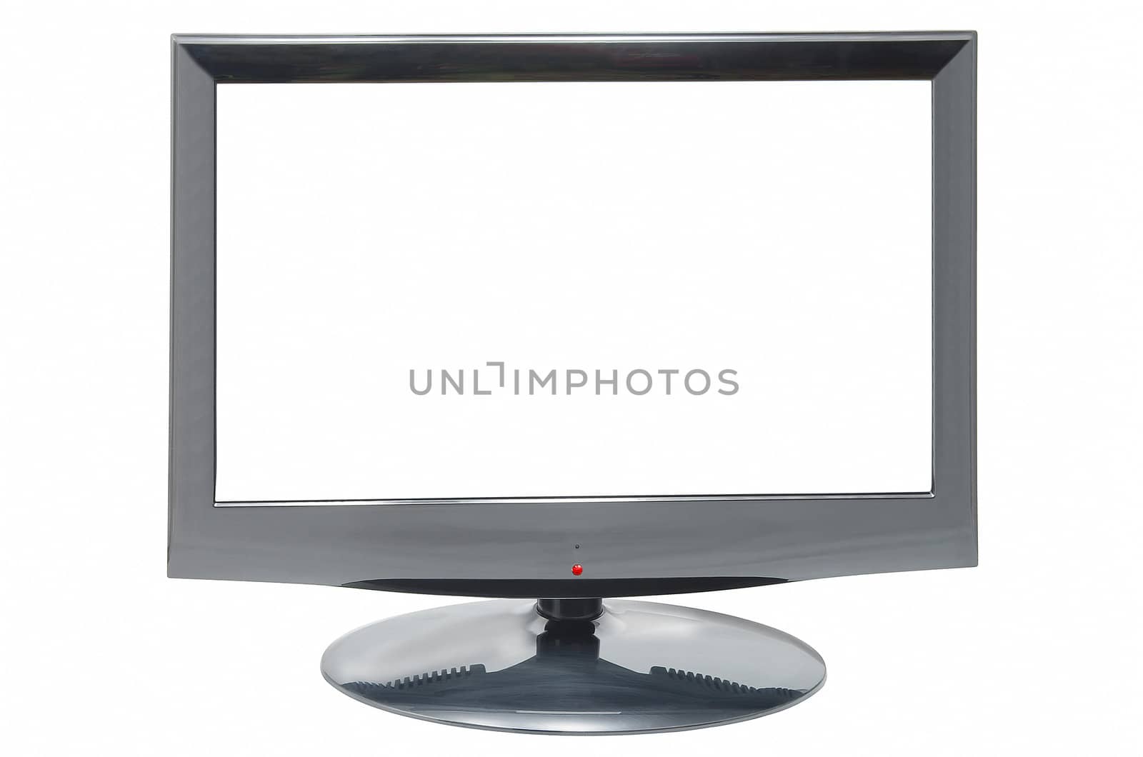 Led TV with white display isolated on background