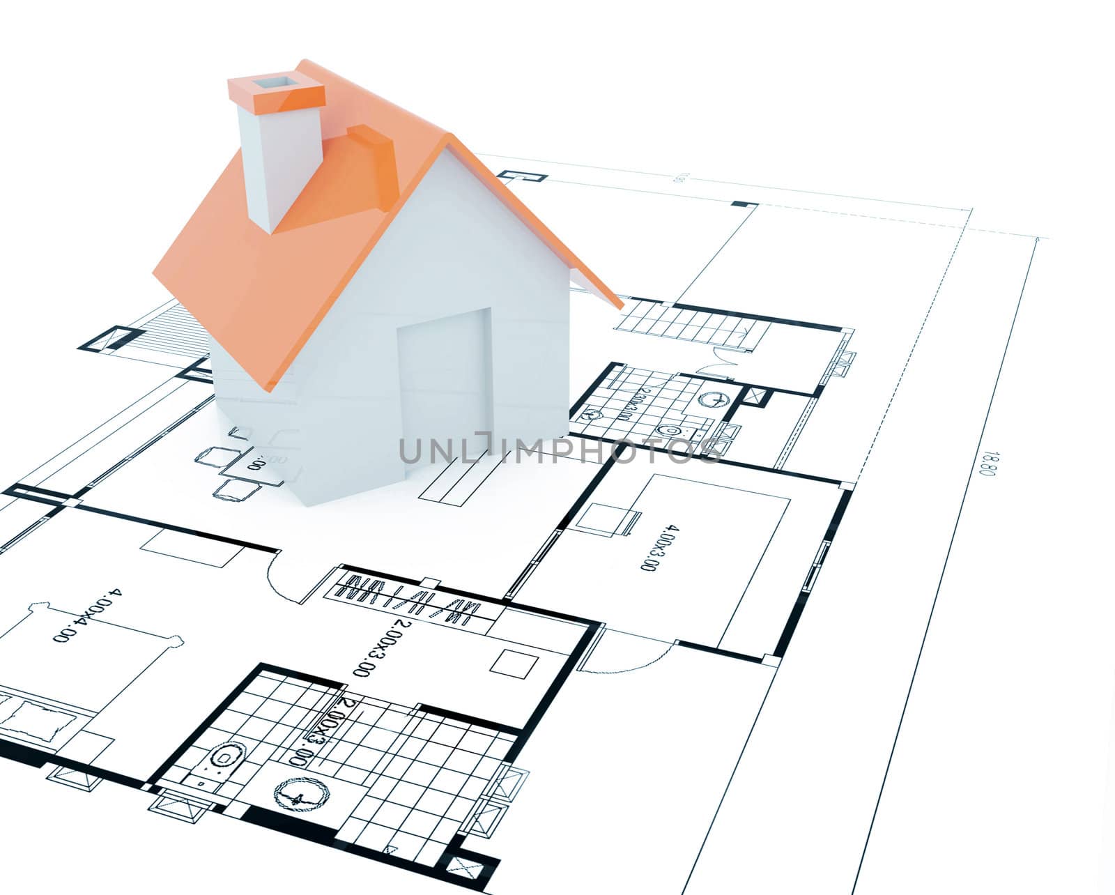 3D Little home with design page