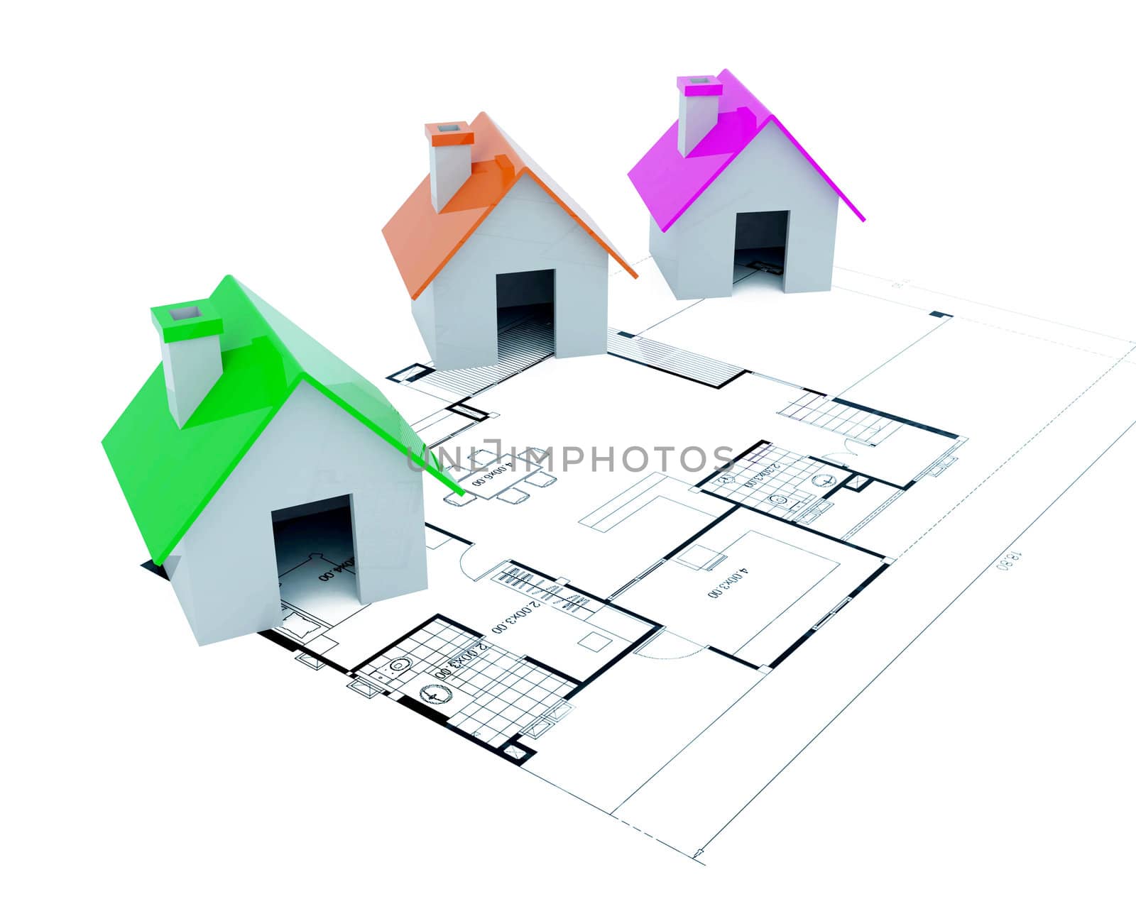 3D Little home with design page