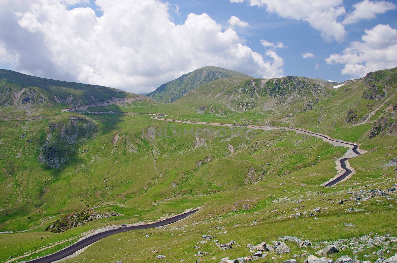 Road in a mountain, Parang mountains in Romania