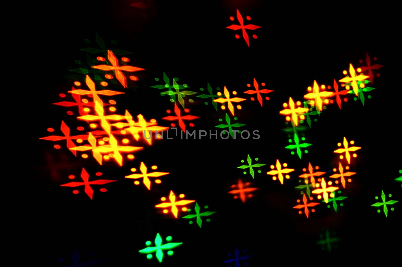 star knife shape and multi-colored christmas lights