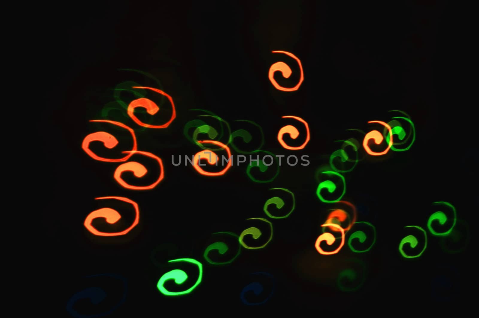 swirl shape and multi-colored christmas lights