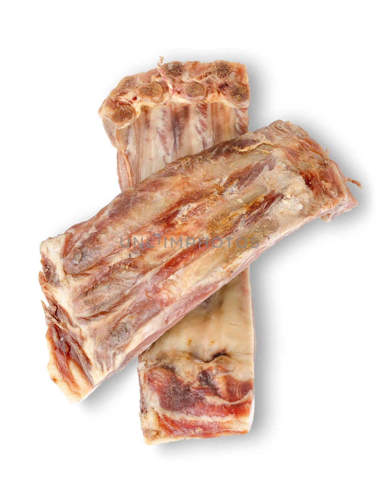 Ribs in the form of a cross isolated on white background