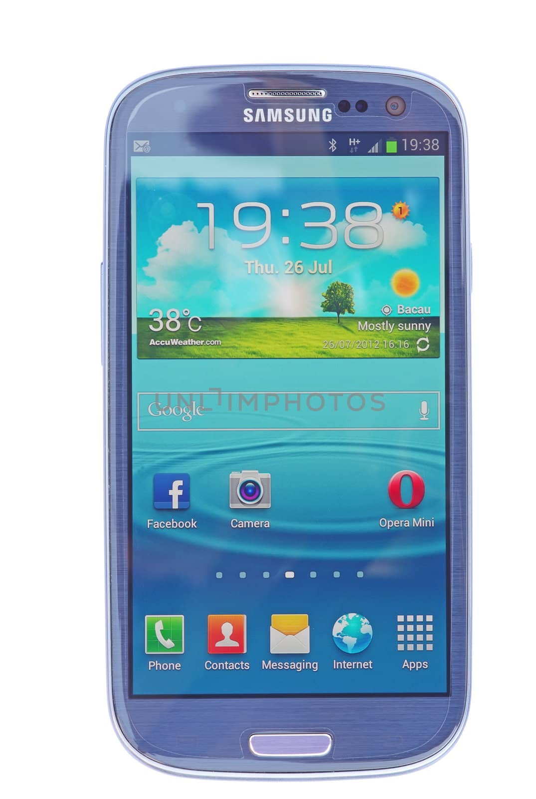 Samsung smartphone Galaxy SIII on a white background