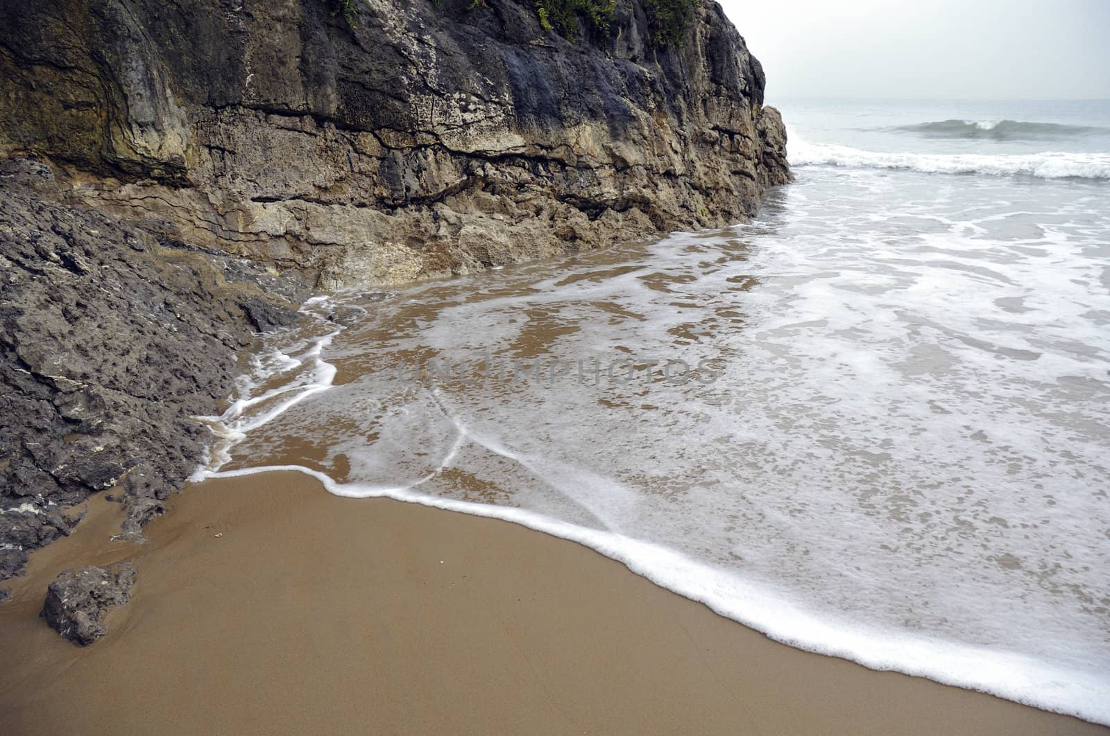 scenic rocky Cantabria's coastline fragment