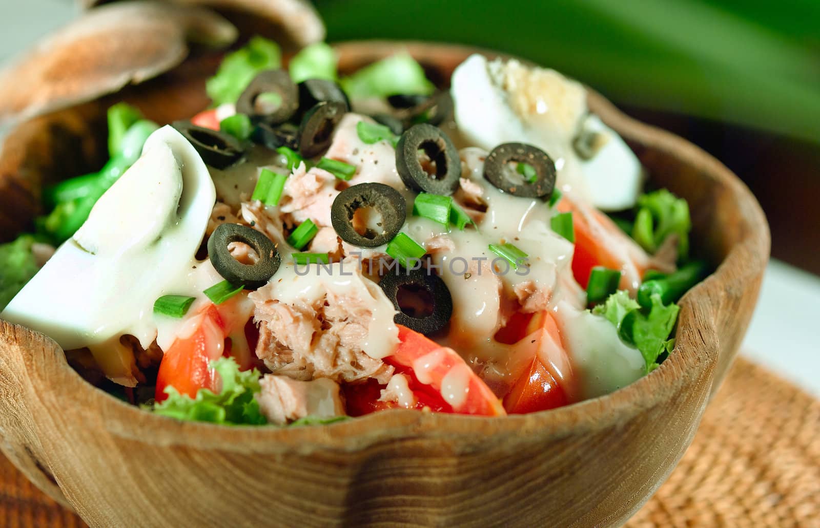 Mediterranean tuna fish salad style a healthy menu 