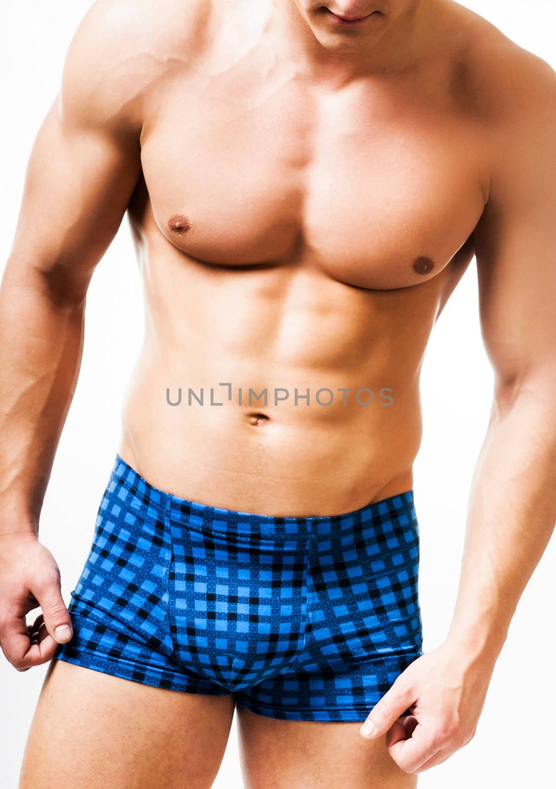athletic man on a white background