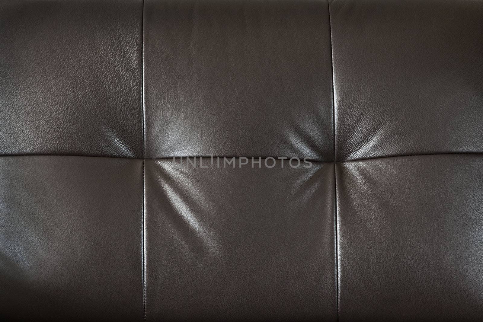 Closeup of luxurious expensive brown leather furniture, background