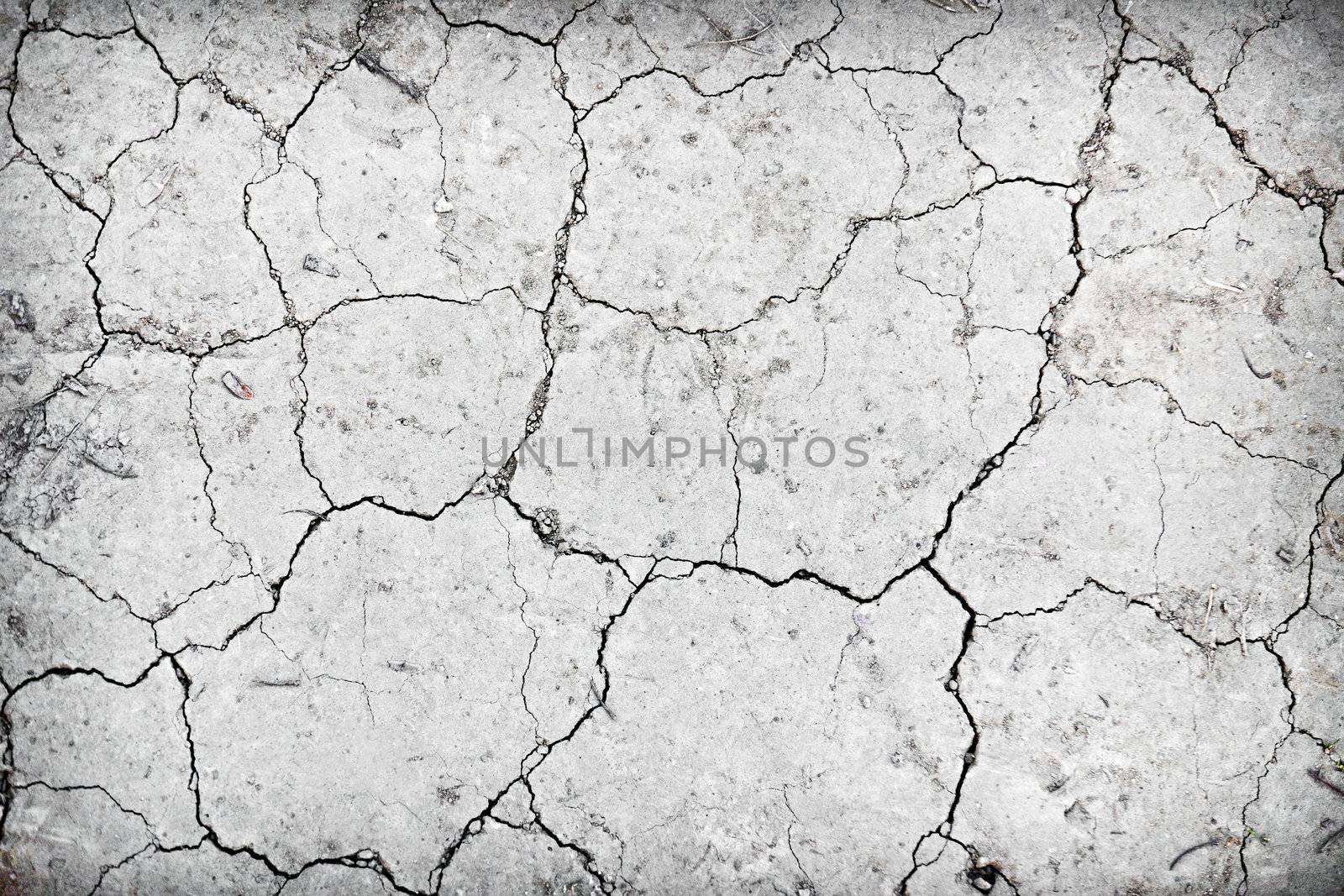 Background of dry cracked soil dirt or earth during drought