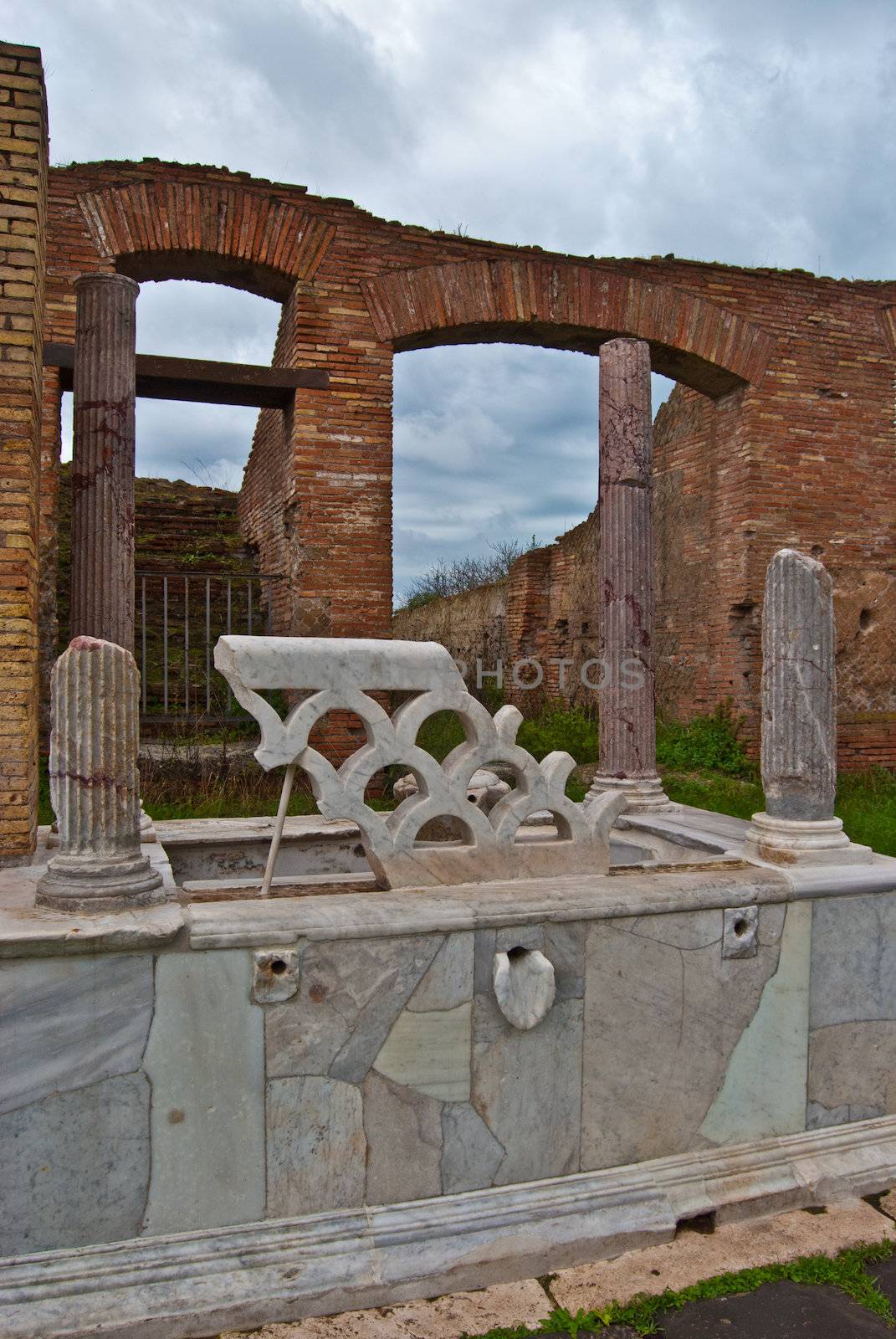 part of the roman ruins of the  port in Ostia