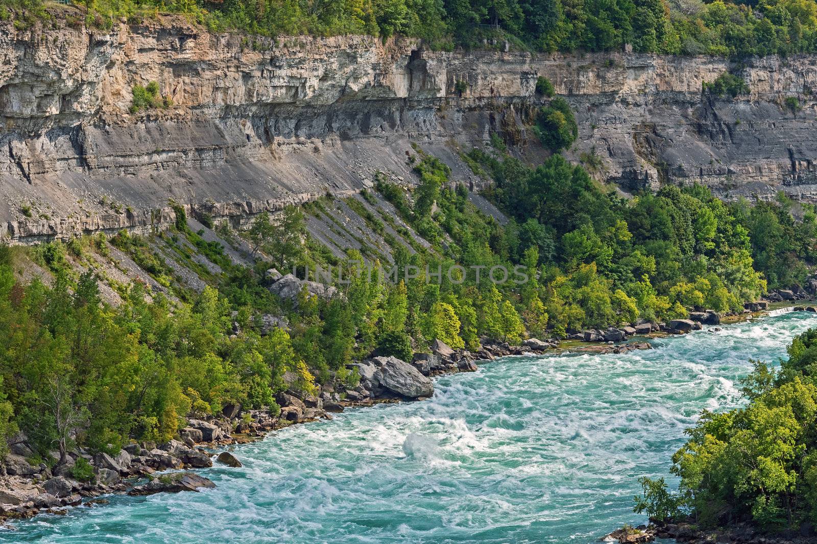 Powerful rapids in the lower Niagara River.