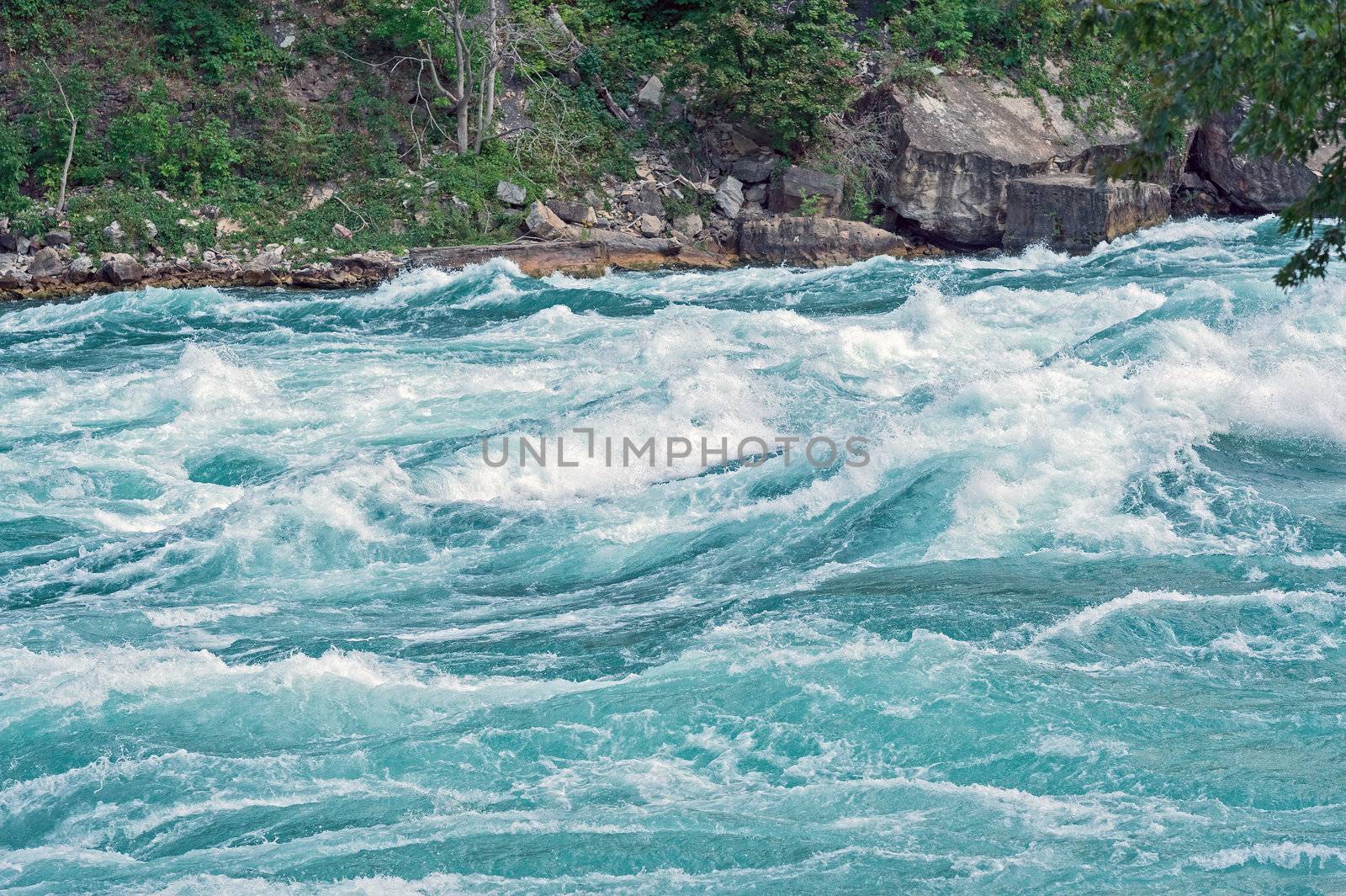 Powerful rapids in the lower Niagara River.