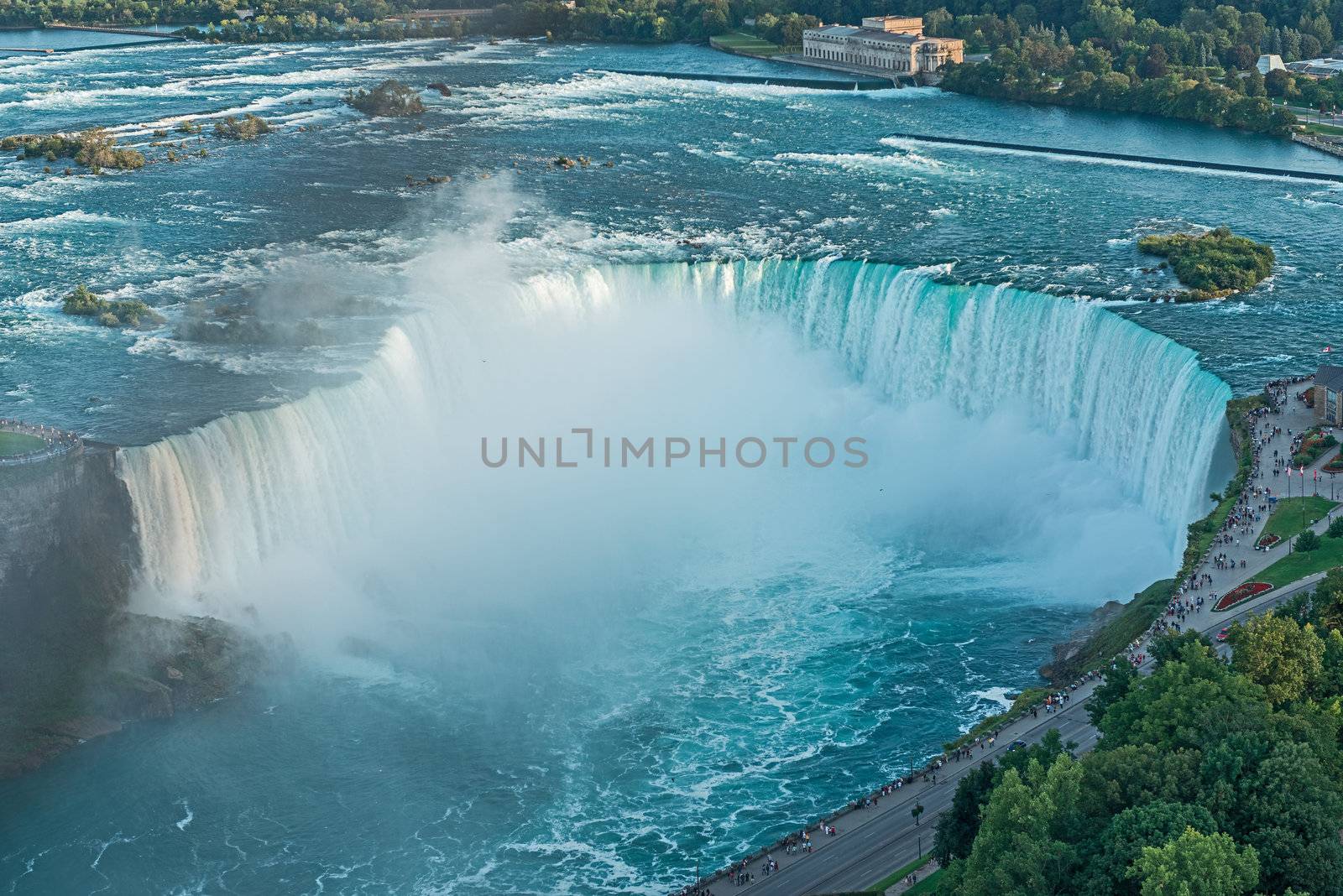 Niagara Falls aerial view from Skylon Tower platforms



