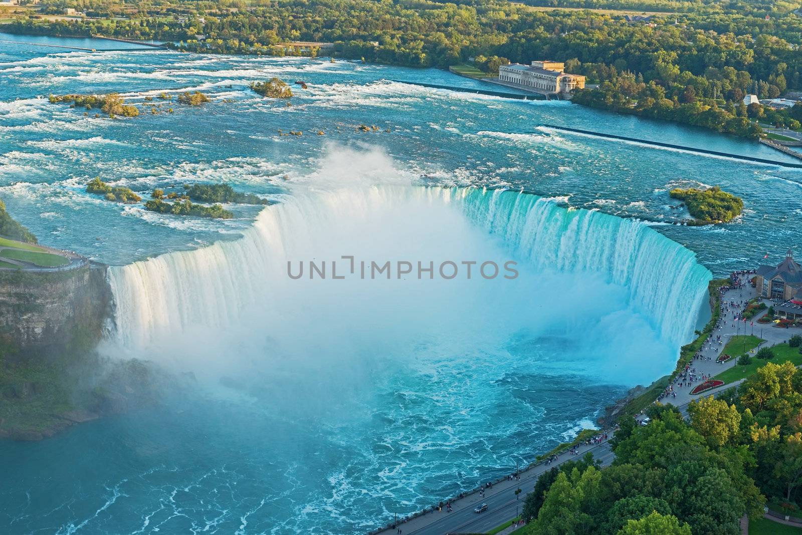 Niagara Falls aerial view from Skylon Tower platforms