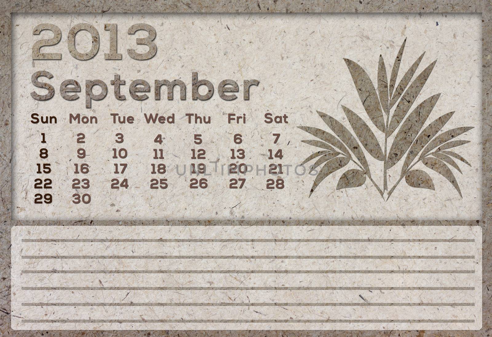 2013 Calendar brown Texture Mulberry Paper.