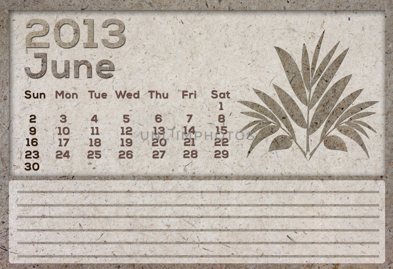 2013 Calendar brown Texture Mulberry Paper.