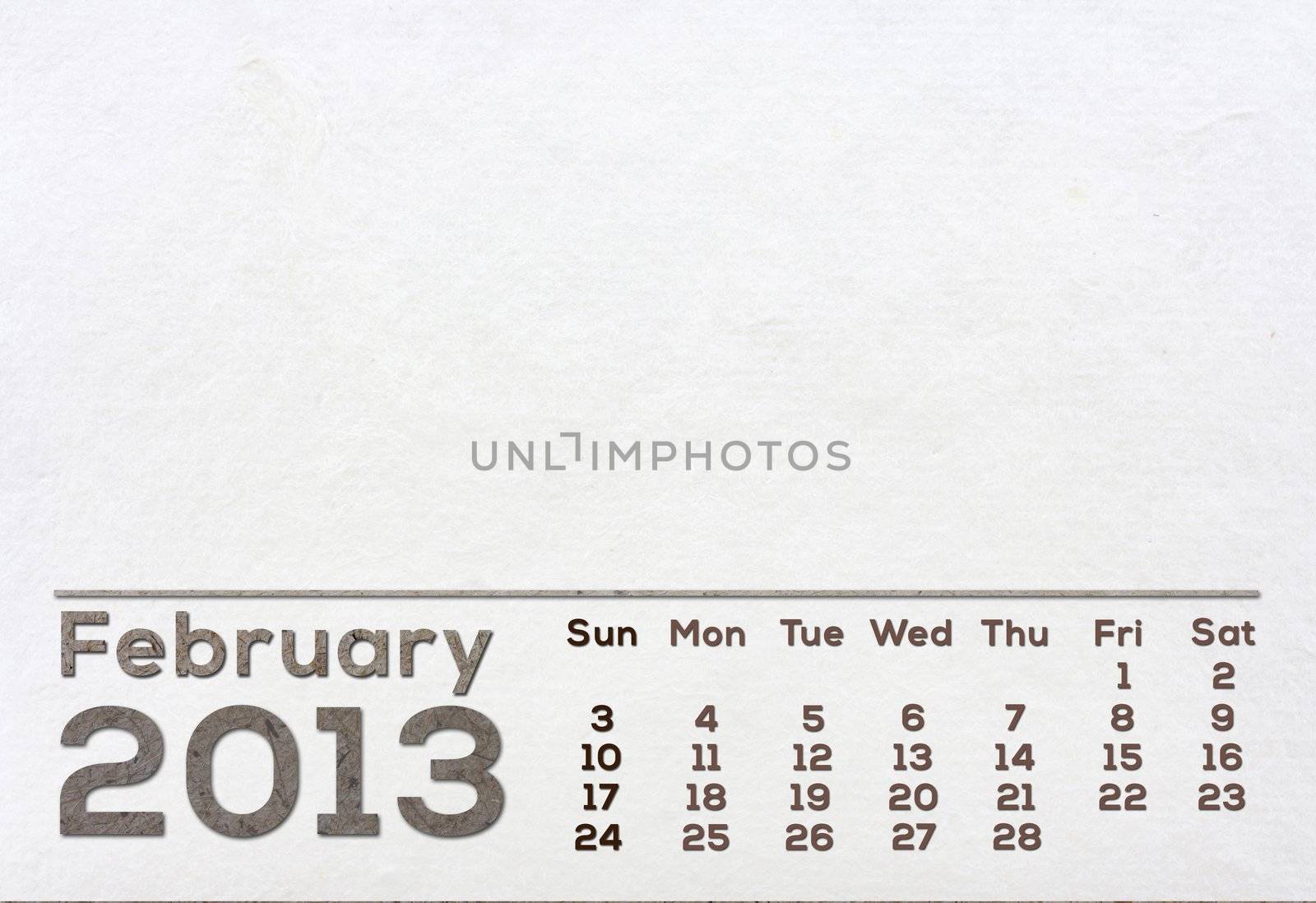 2013 Calendar white Mulberry Paper Texture.