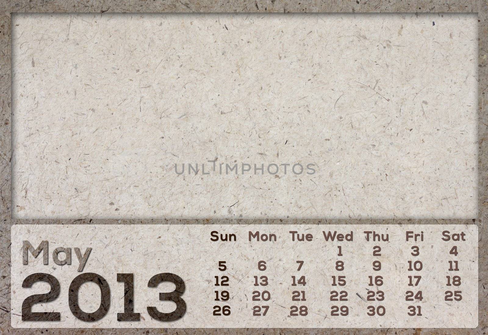 2013 Calendar brown Texture Mulberry Paper.