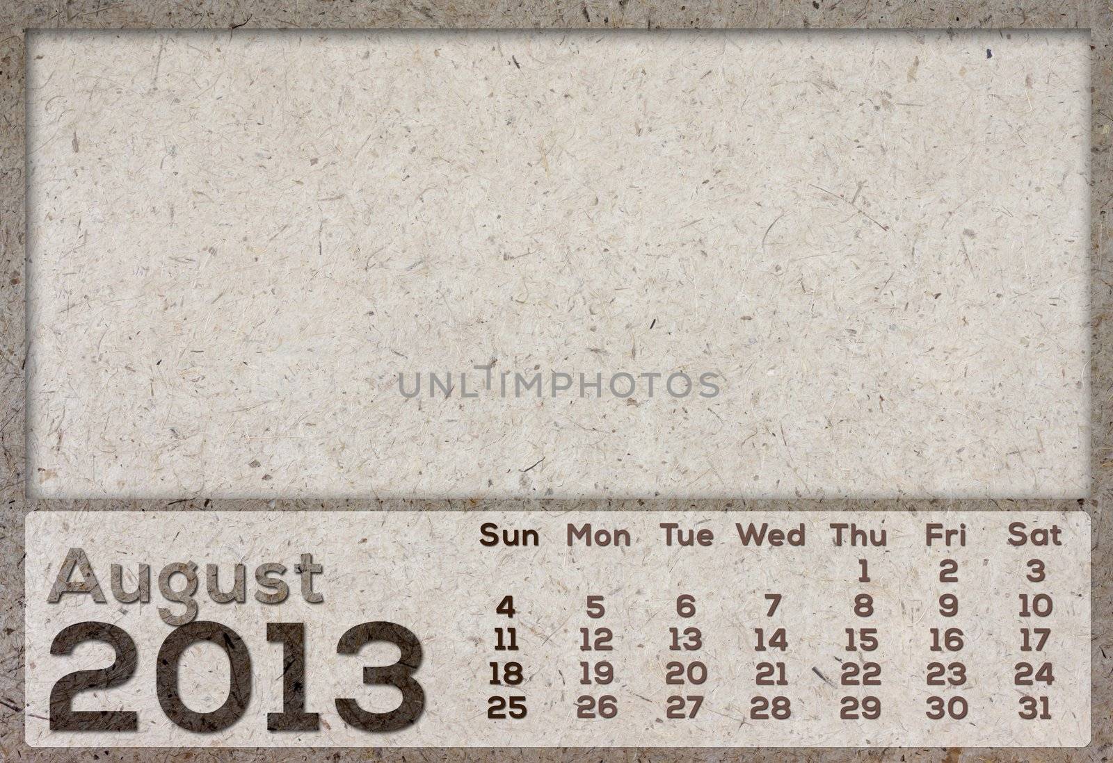 2013 Calendar brown Texture Mulberry Paper.