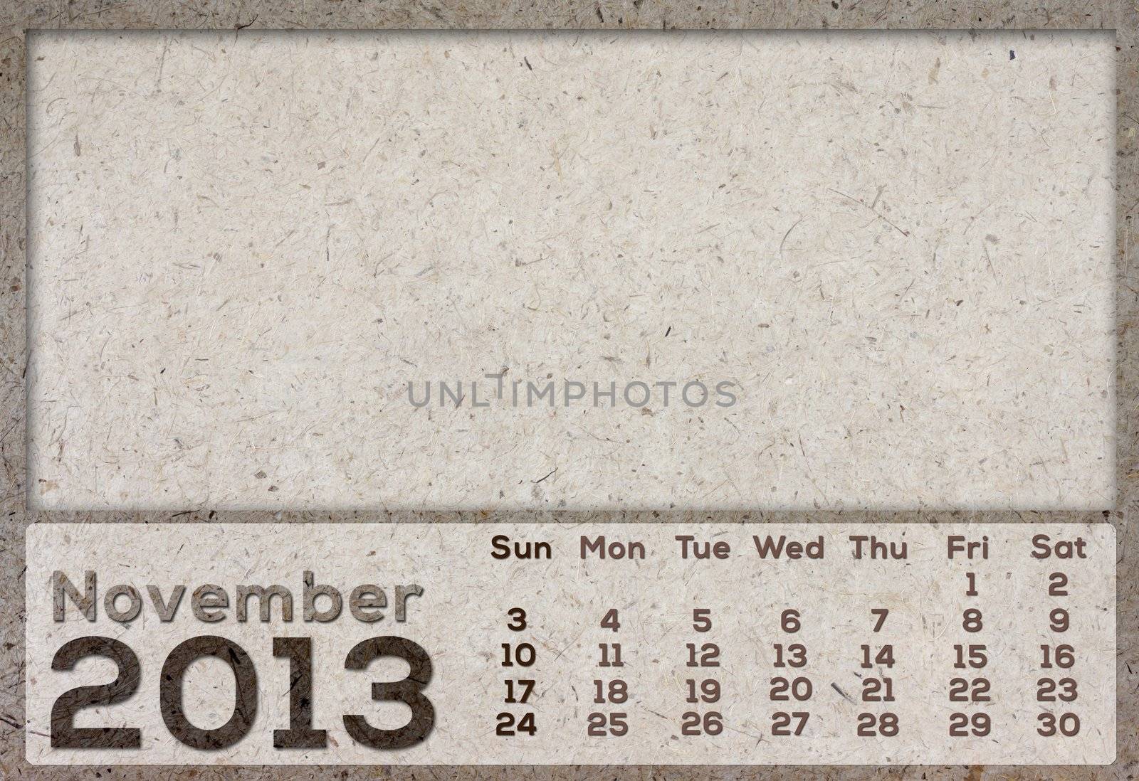 2013 Calendar brown Texture Mulberry Paper.