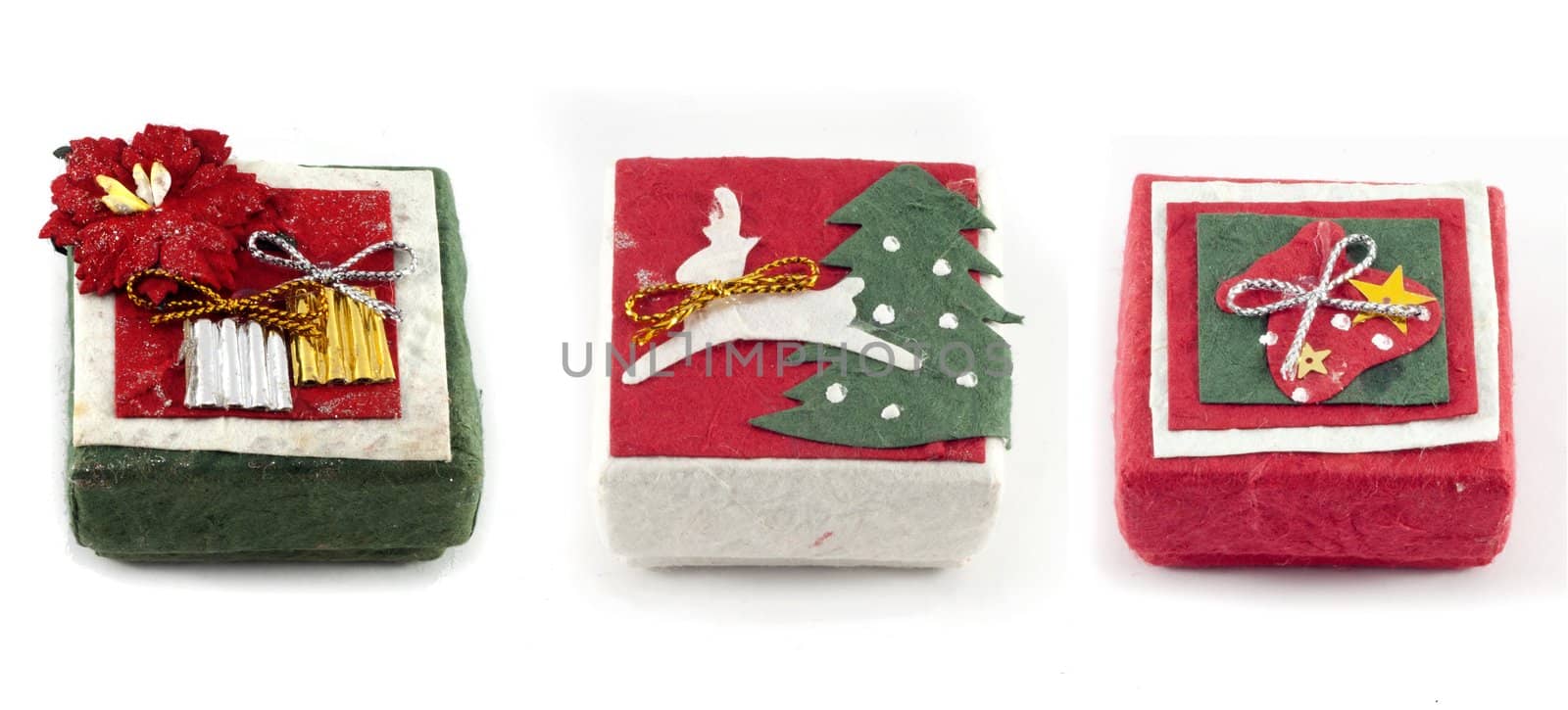 Mulberry Paper Christmas gift box with Hand made.