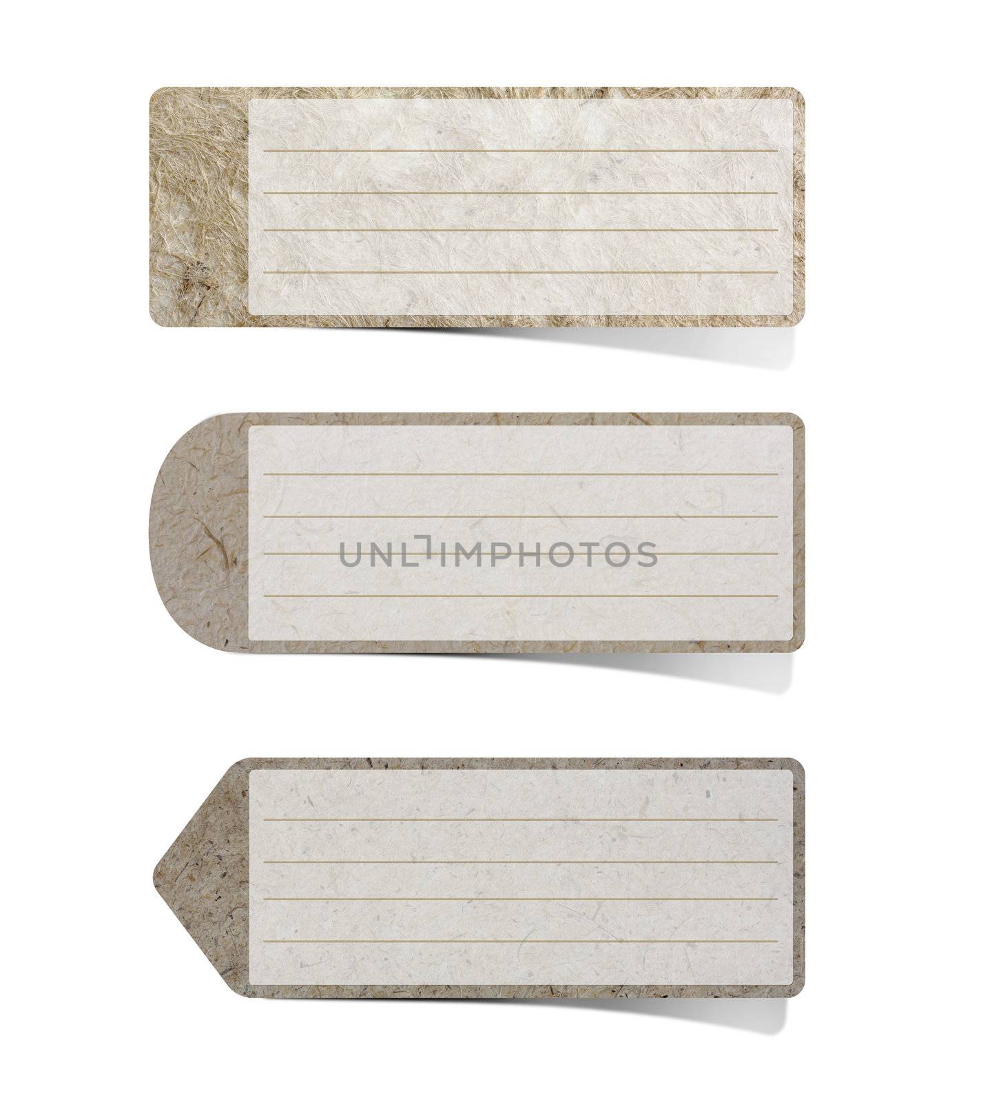 Mulberry paper Labels on white background. 

