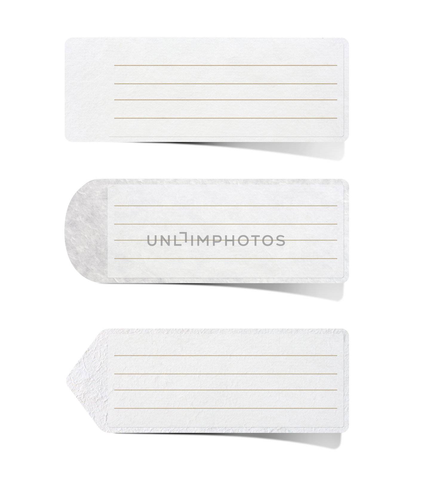 Mulberry paper Labels on white background. 

