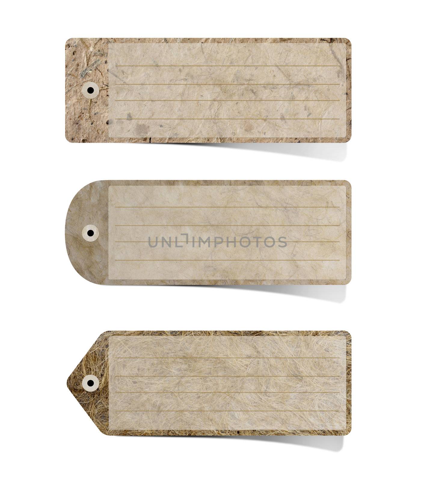 Mulberry paper Labels on white background. 

