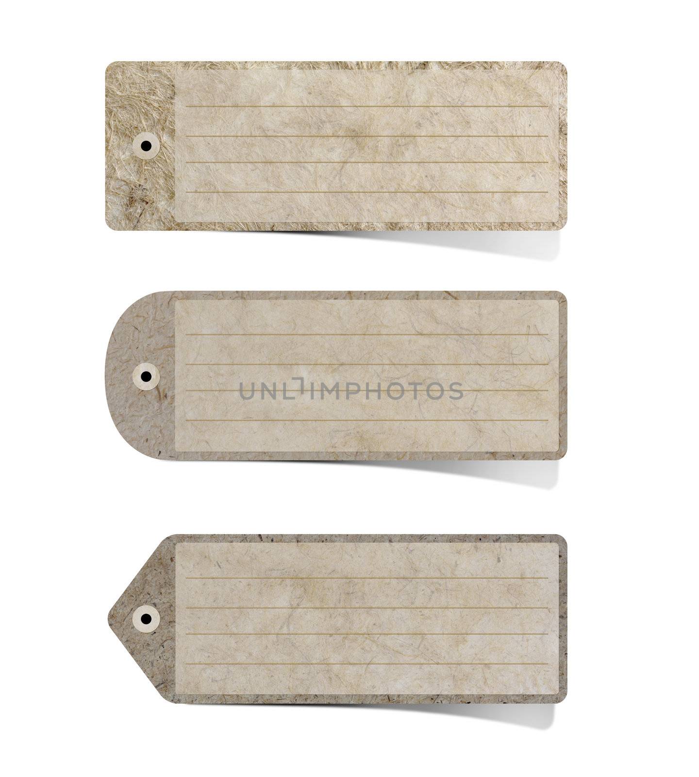 Mulberry paper Labels on white background. 

