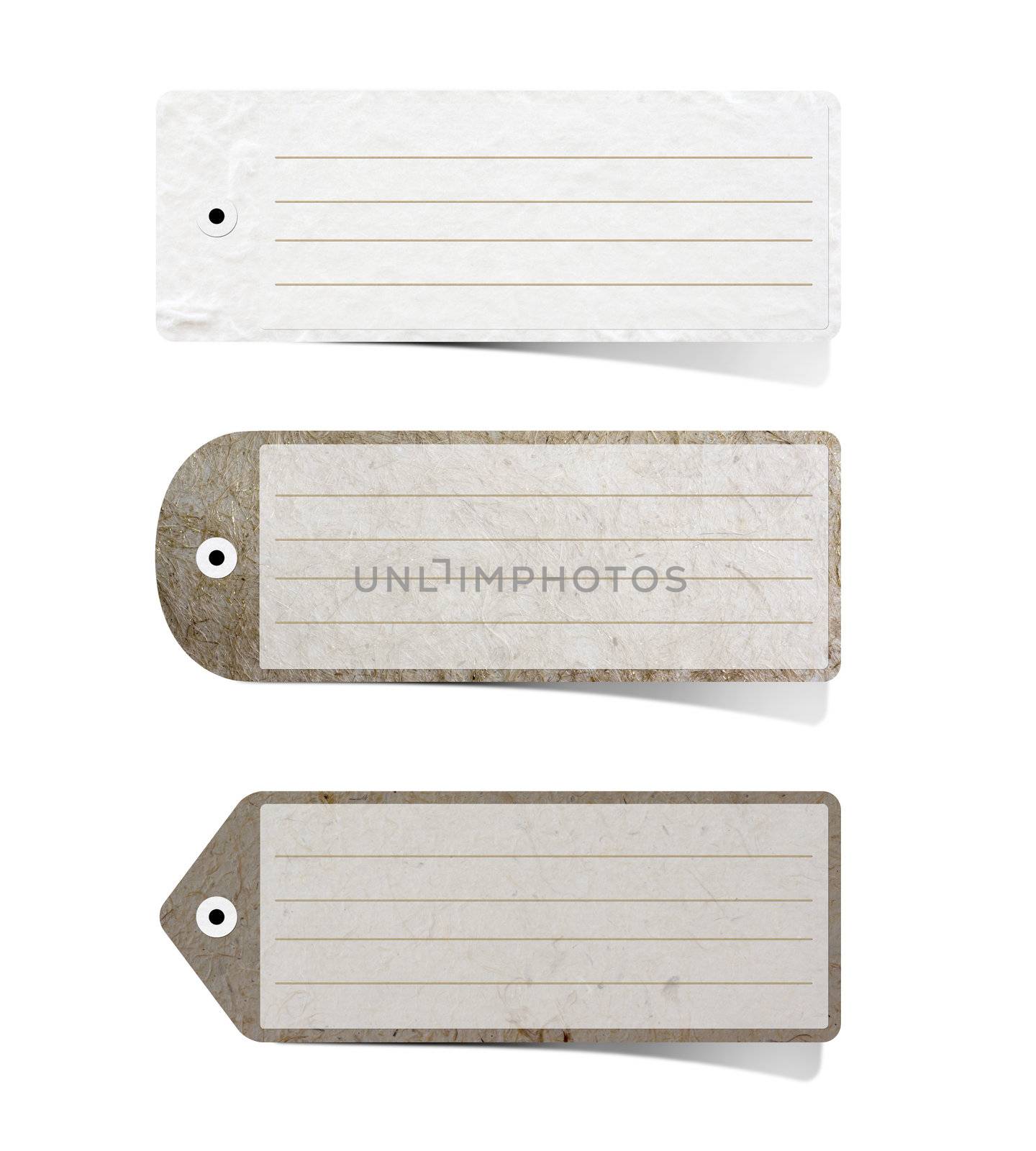 Mulberry paper Labels on white background.