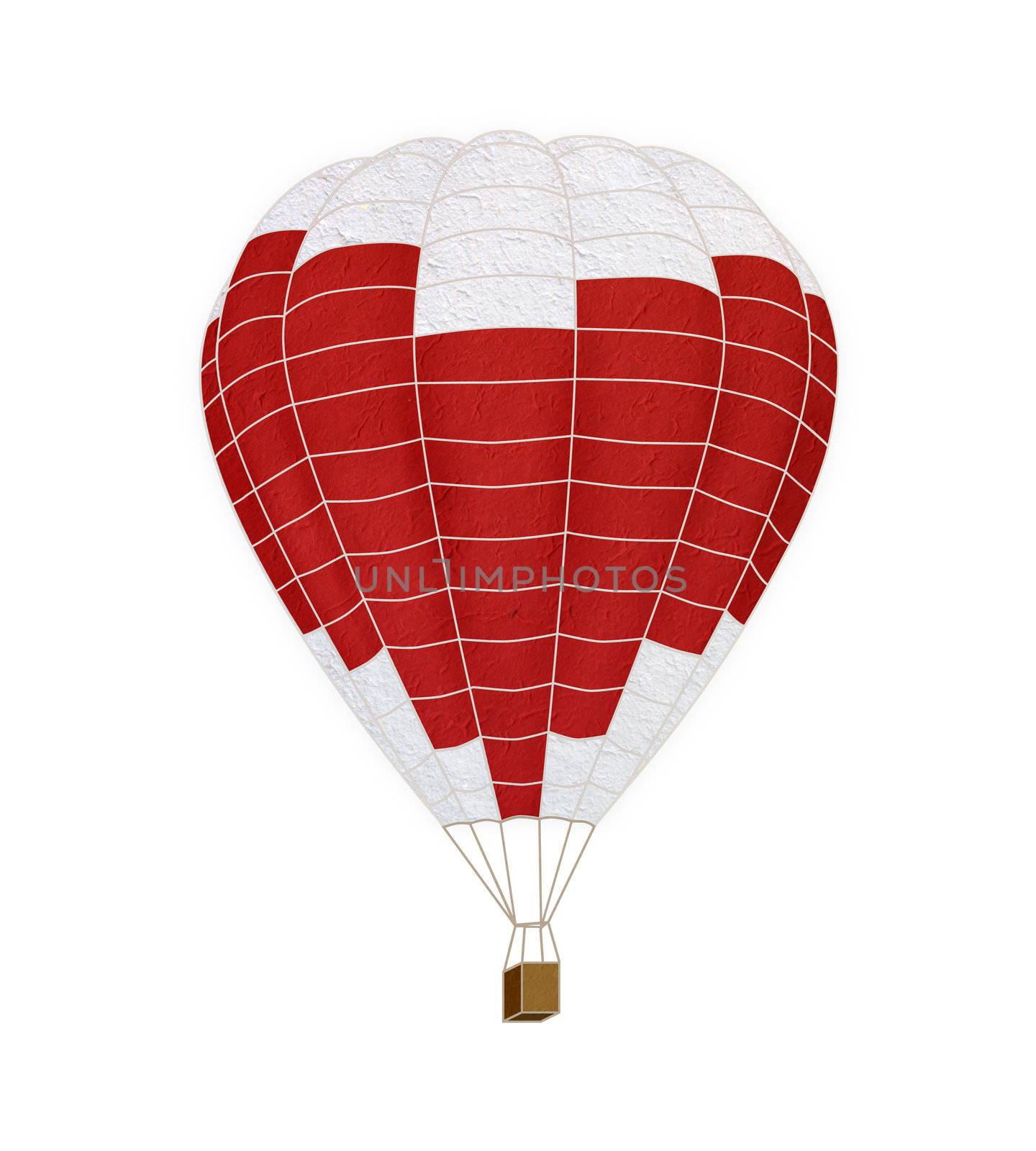 Balloon made from mulberry Paper on white background. 