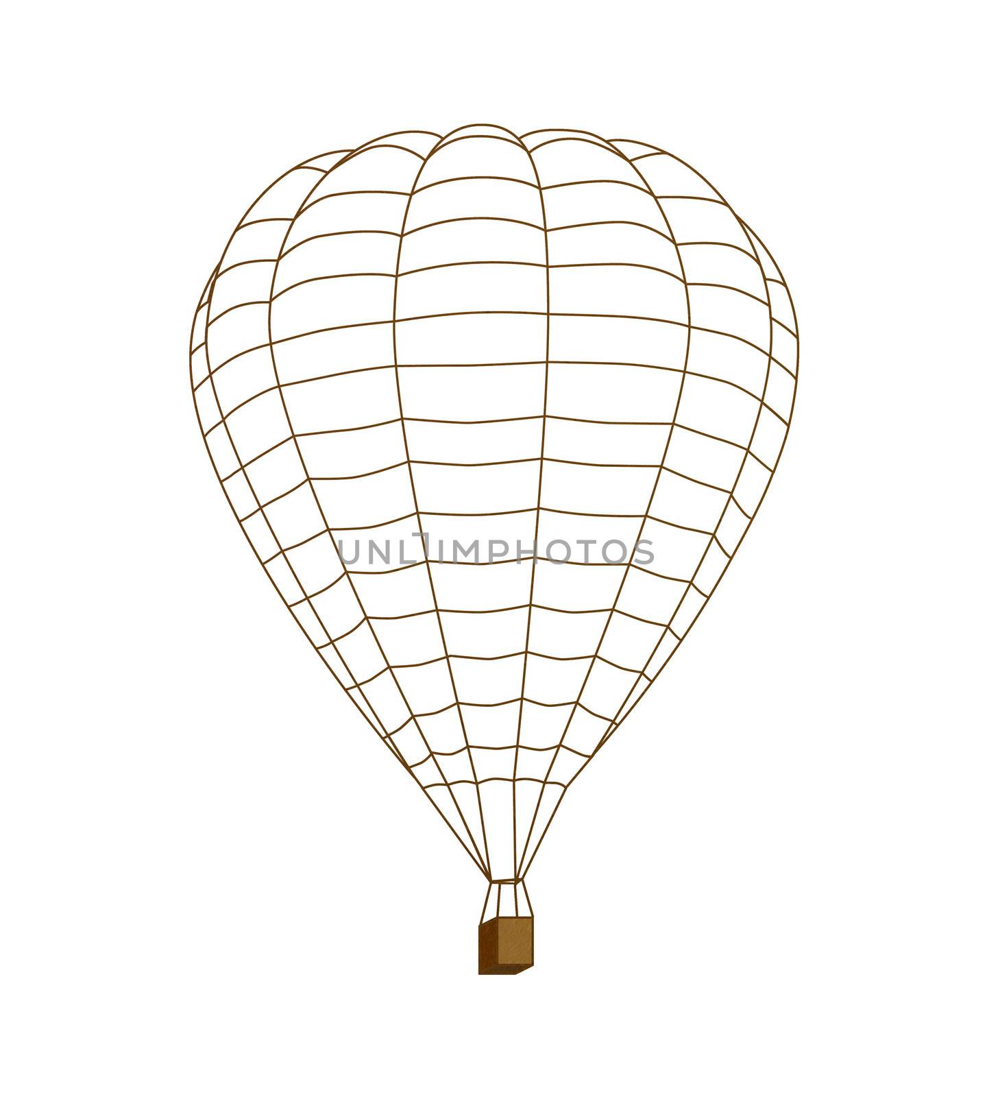 Balloon made from mulberry Paper on white background. 