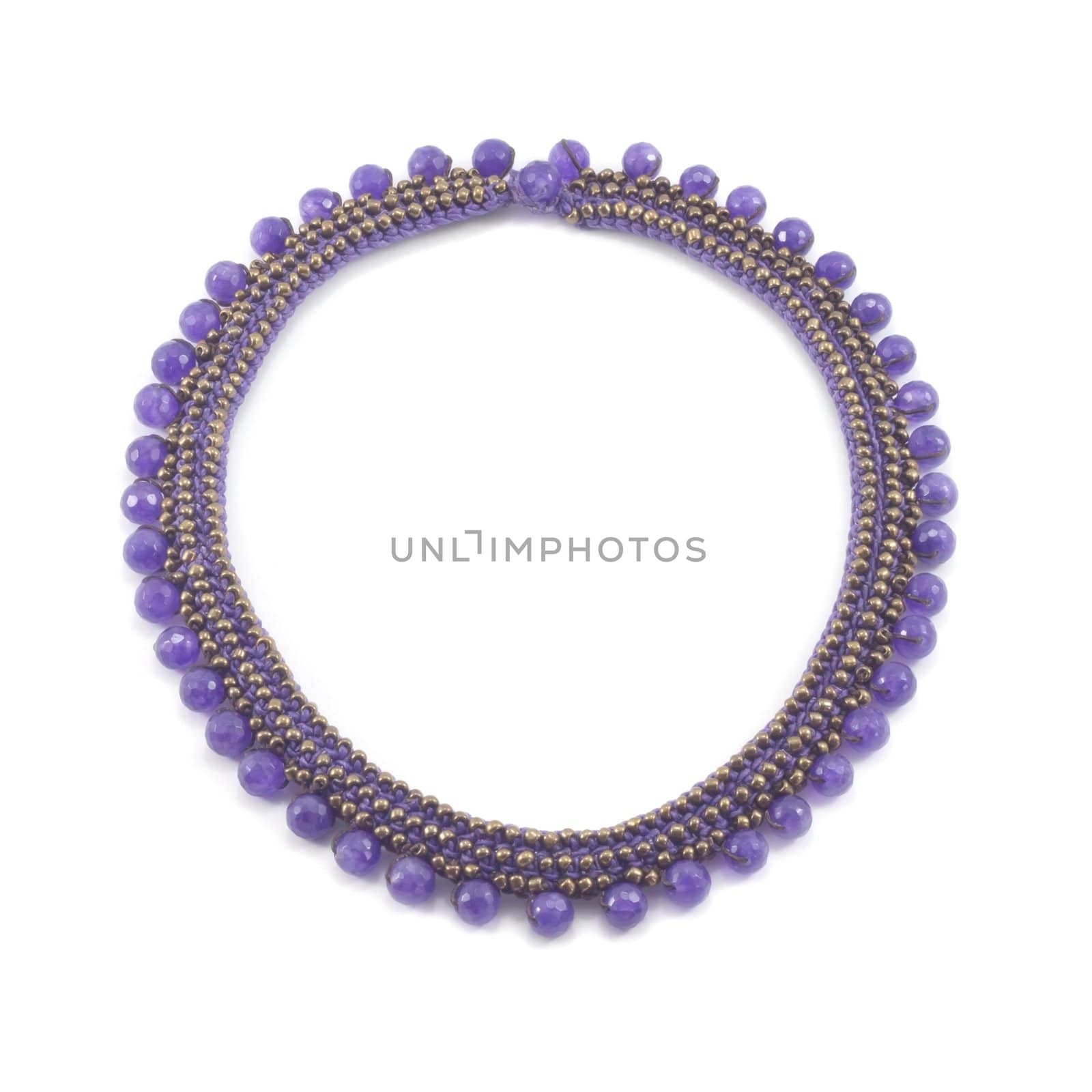Amethyst necklace isolated (Designed by MouMoon) Thailand.