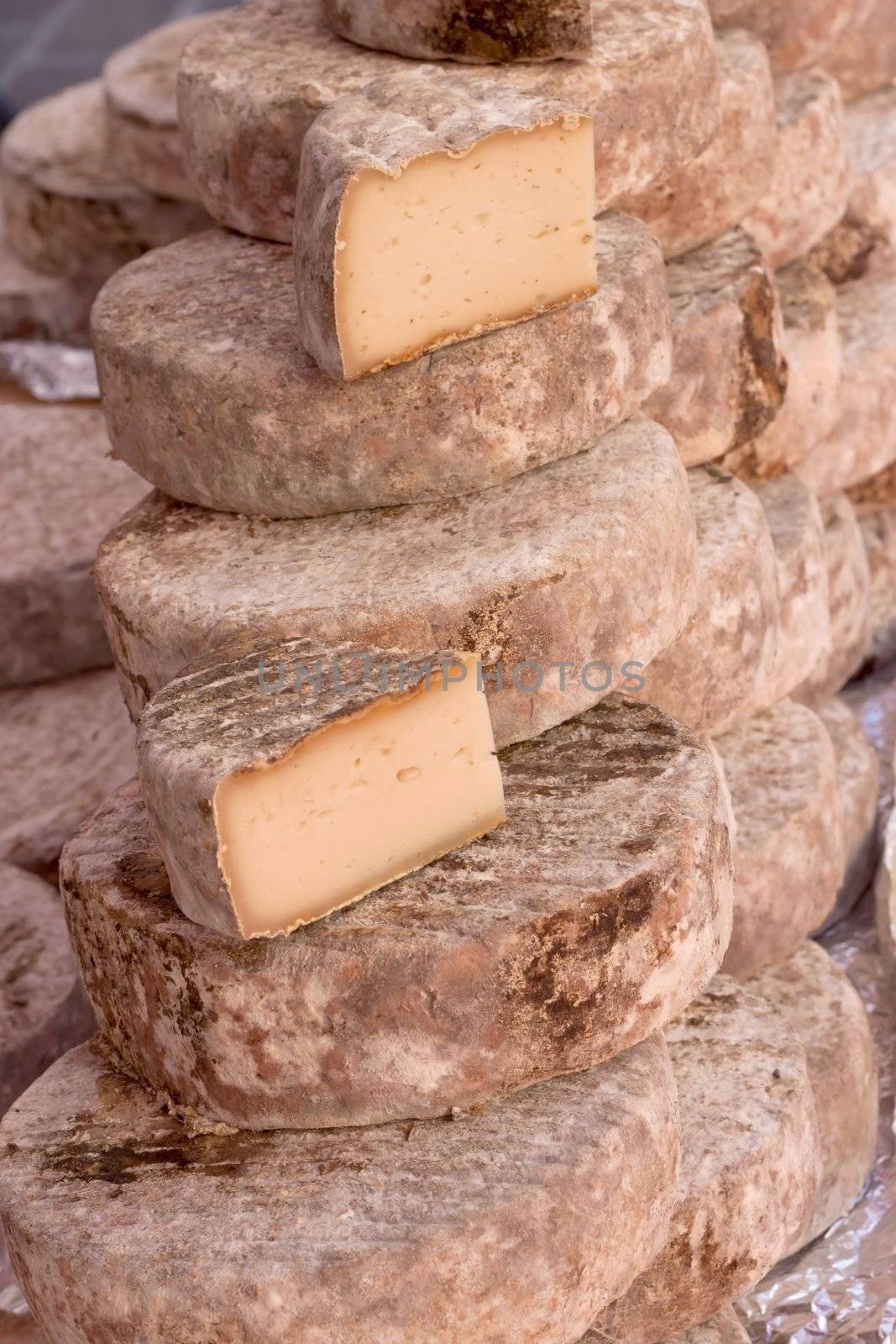 Biger France Cheese on black background.