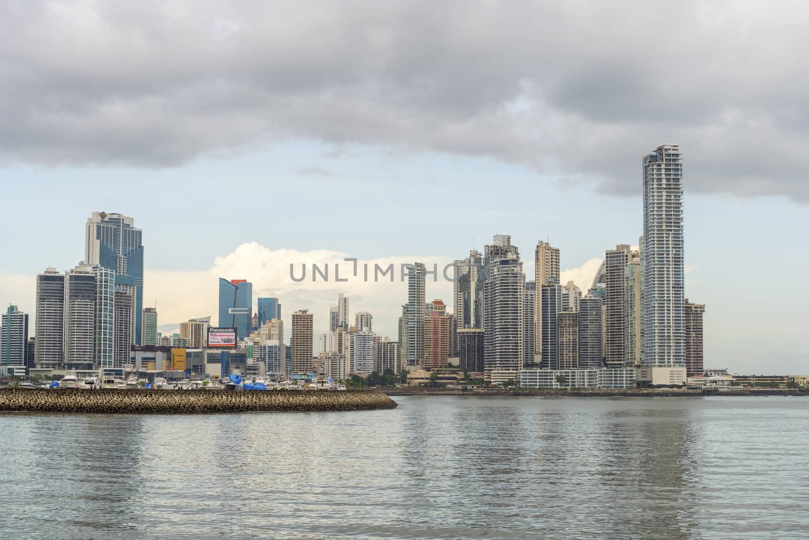 Panama City, Panama November 10, 2012. View of Marbella & Paitilla. Picture is taken from  Balboa avenue in Panama City.