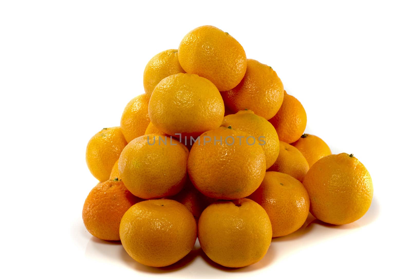 orange mandarin tower isolated on white